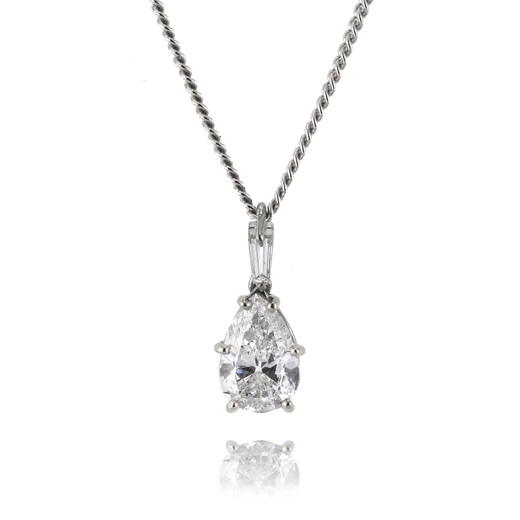 1.20ct Pear Shaped Diamond Pendant