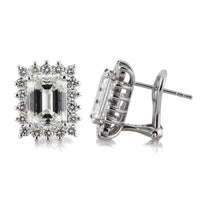 5.44ct Emerald Cut Diamond Stud Earrings