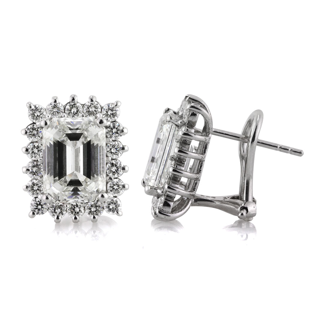 5.44ct Emerald Cut Diamond Stud Earrings