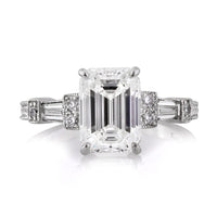 2.61ct Emerald Cut Diamond Engagement Ring