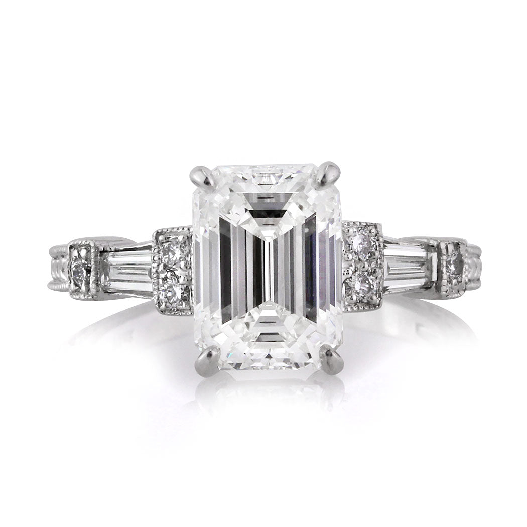 2.61ct Emerald Cut Diamond Engagement Ring