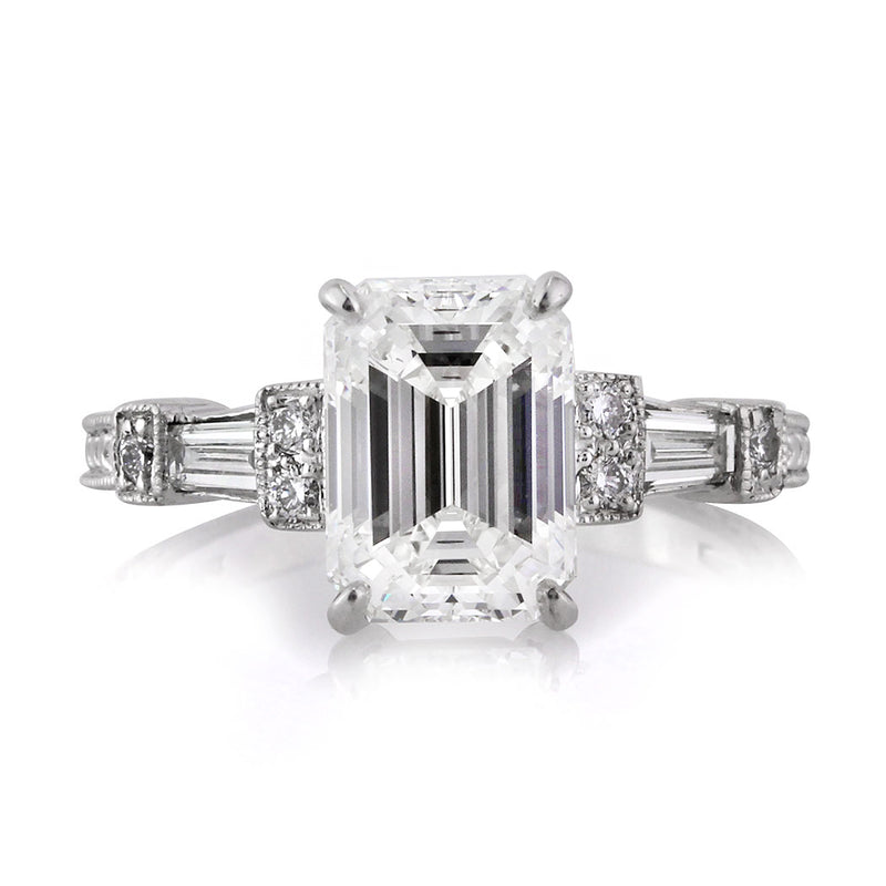 2.61ct Emerald Cut Diamond Engagement Ring