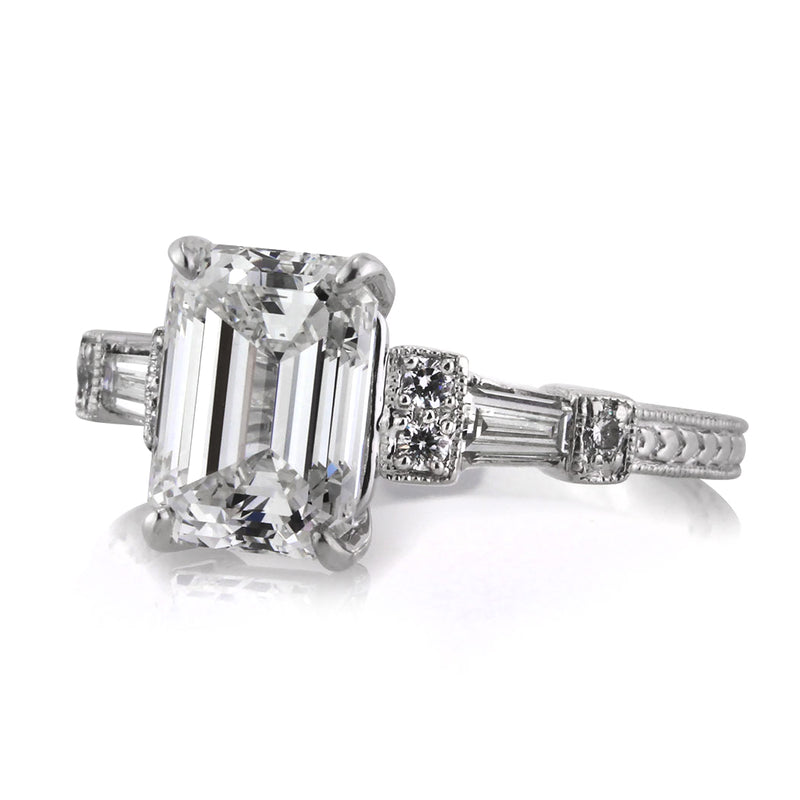 2.61ct Emerald Cut Diamond Engagement Ring