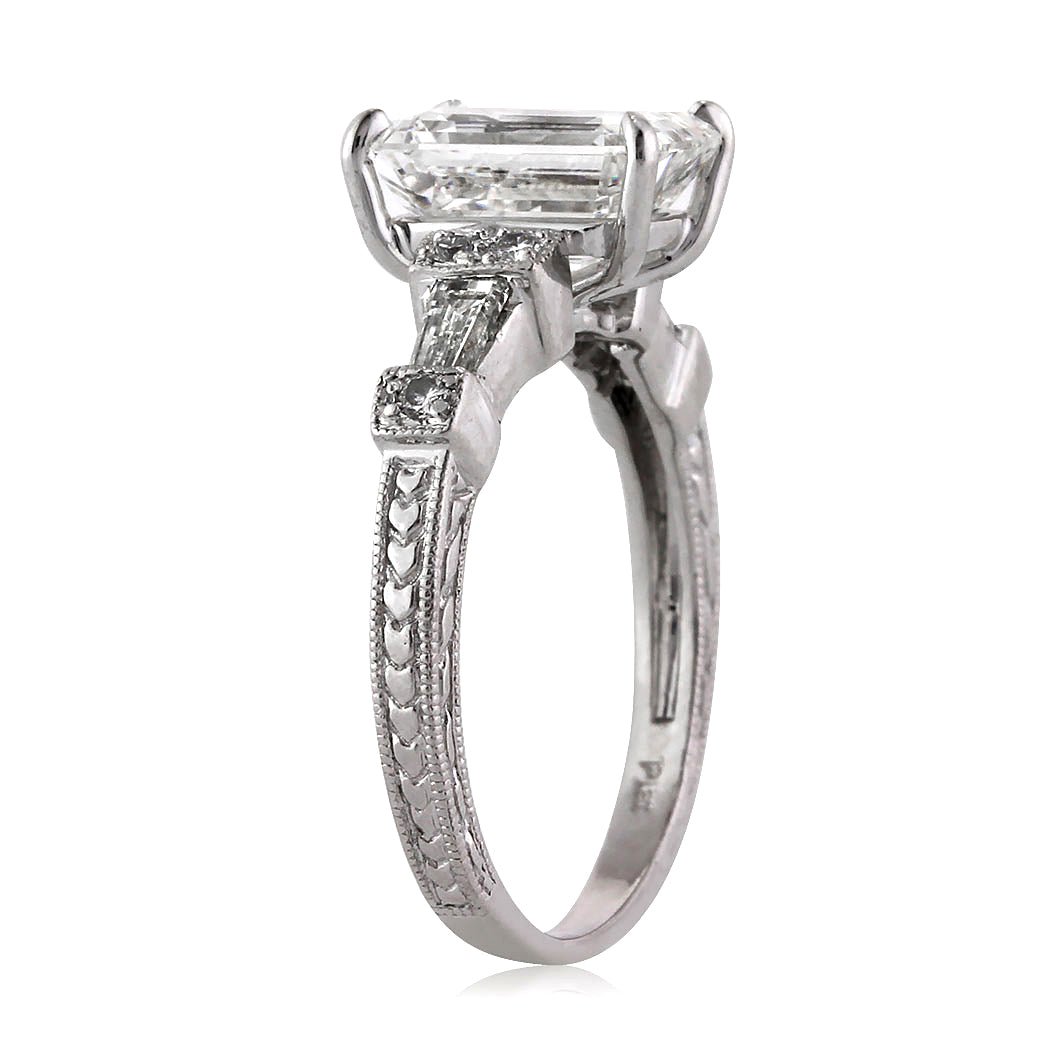 2.61ct Emerald Cut Diamond Engagement Ring