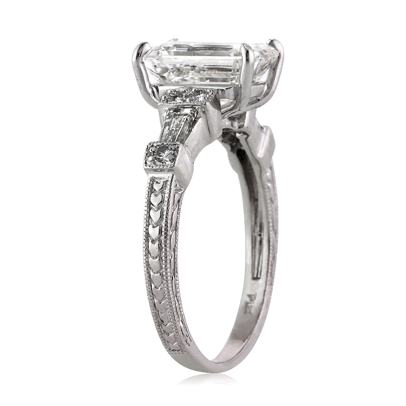 2.61ct Emerald Cut Diamond Engagement Ring