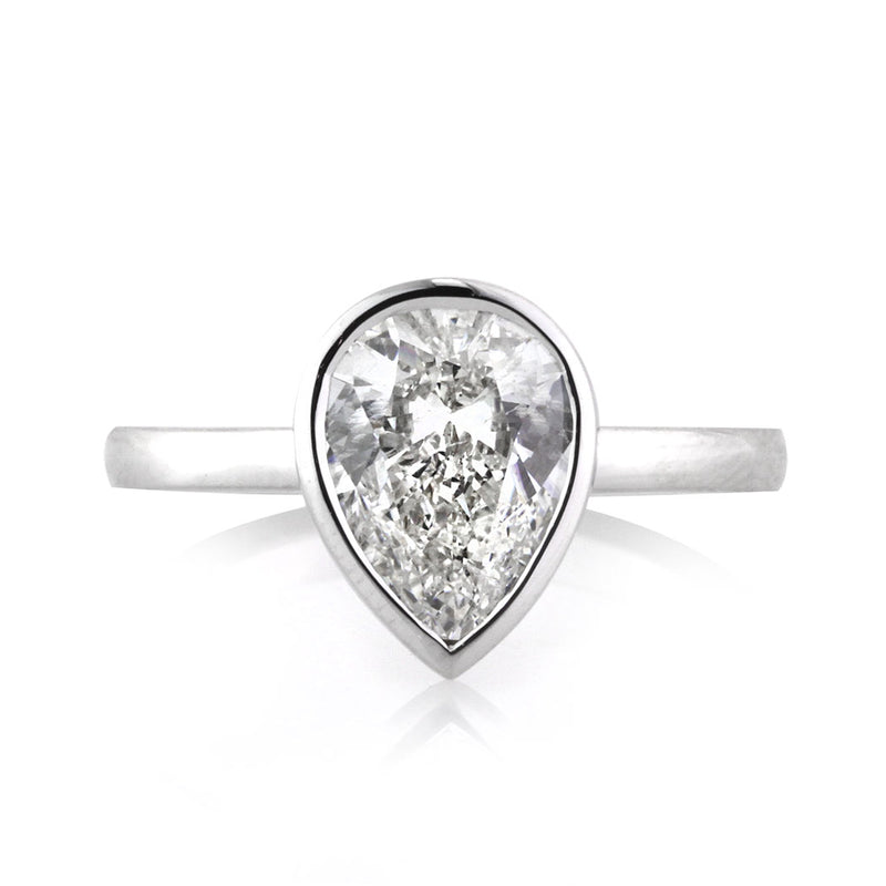 1.61ct Pear Shaped Diamond Solitaire Engagement Ring