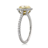 1.80ct Fancy Yellow Oval Cut Diamond Engagement Ring