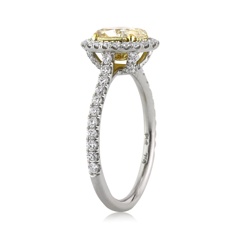 1.80ct Fancy Yellow Oval Cut Diamond Engagement Ring