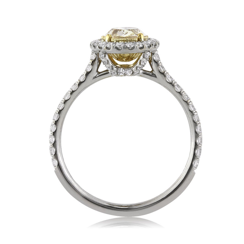 1.80ct Fancy Yellow Oval Cut Diamond Engagement Ring
