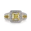 2.27ct Fancy Light Yellow Radiant Cut Diamond Engagement Ring