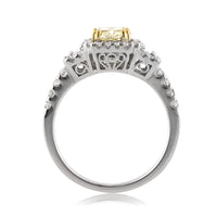 1.46ct Fancy Yellow Cushion Cut Diamond Engagement Ring