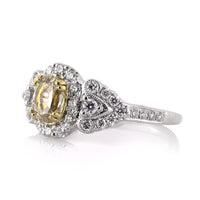 2.03ct Fancy Yellow Oval Cut Diamond Engagement Ring