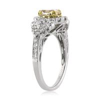 2.03ct Fancy Yellow Oval Cut Diamond Engagement Ring