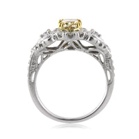2.03ct Fancy Yellow Oval Cut Diamond Engagement Ring