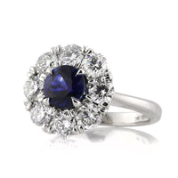 3.18ct Round Brilliant Cut Sapphire and Diamond Engagement Ring