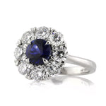 3.18ct Round Brilliant Cut Sapphire and Diamond Engagement Ring