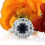 3.18ct Round Brilliant Cut Sapphire and Diamond Engagement Ring