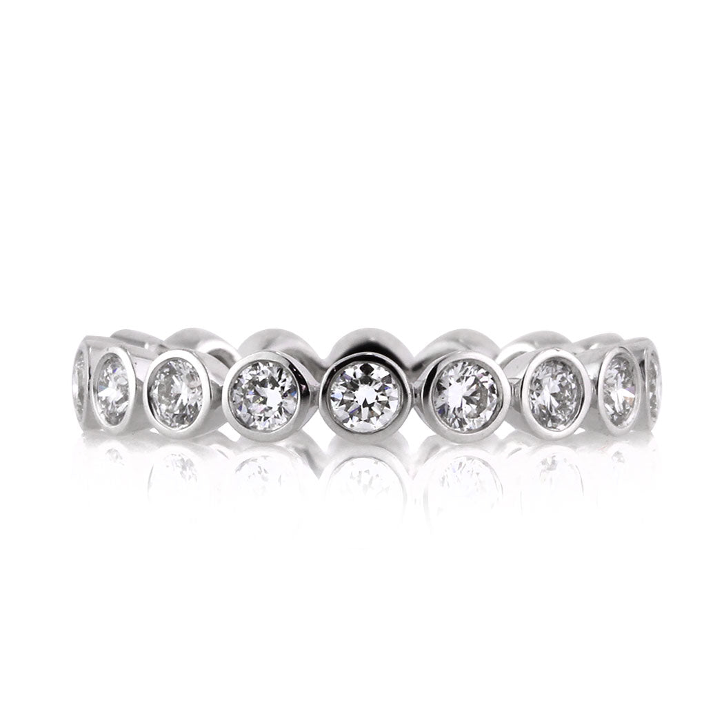 1.20ct Round Brilliant Cut Diamond Bezel Eternity Band in 18k White Gold