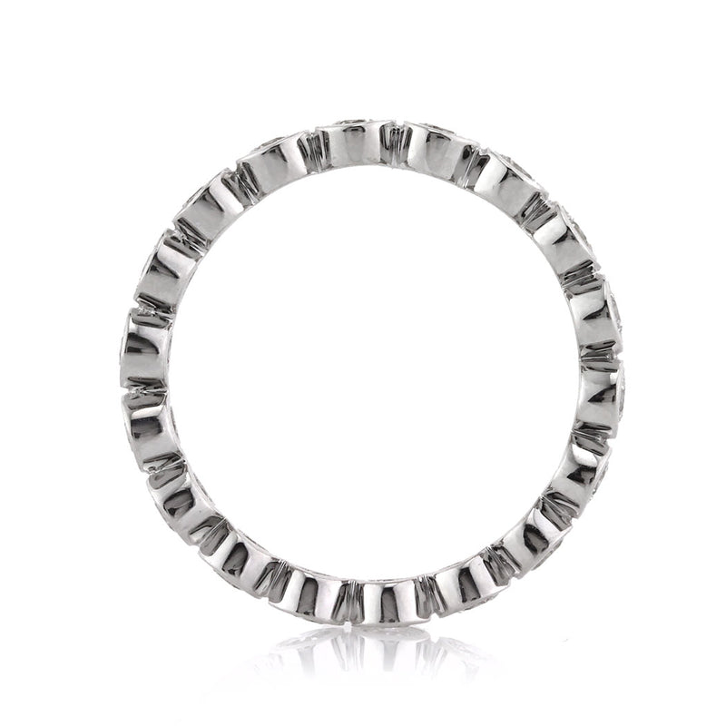 1.20ct Round Brilliant Cut Diamond Bezel Set Eternity Band in 18k White Gold