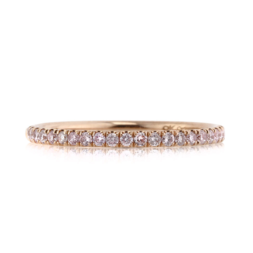 0.30ct Fancy Pink Round Brilliant Cut Diamond Wedding Band