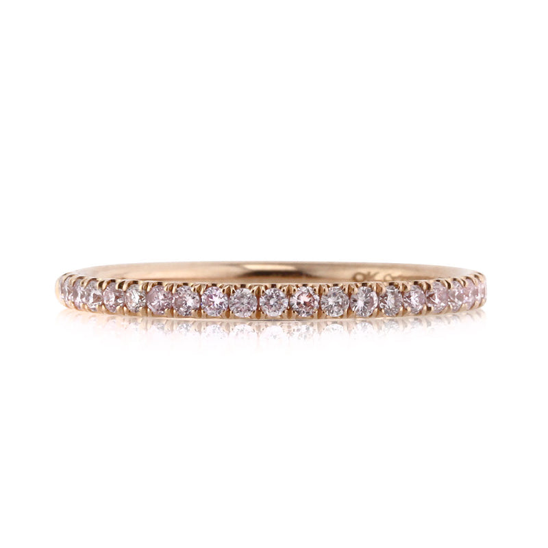 0.30ct Fancy Pink Round Brilliant Cut Diamond Wedding Band