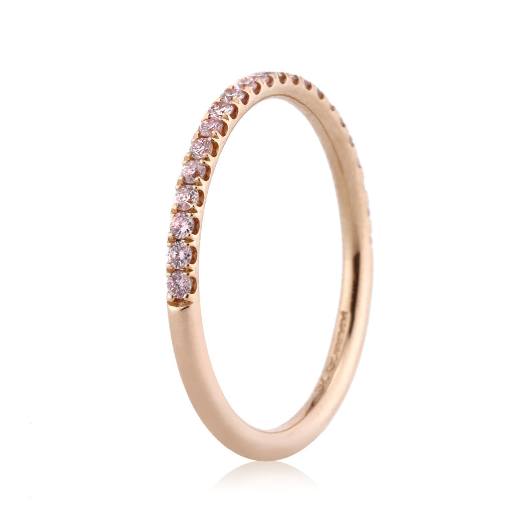 0.30ct Fancy Pink Round Brilliant Cut Diamond Wedding Band