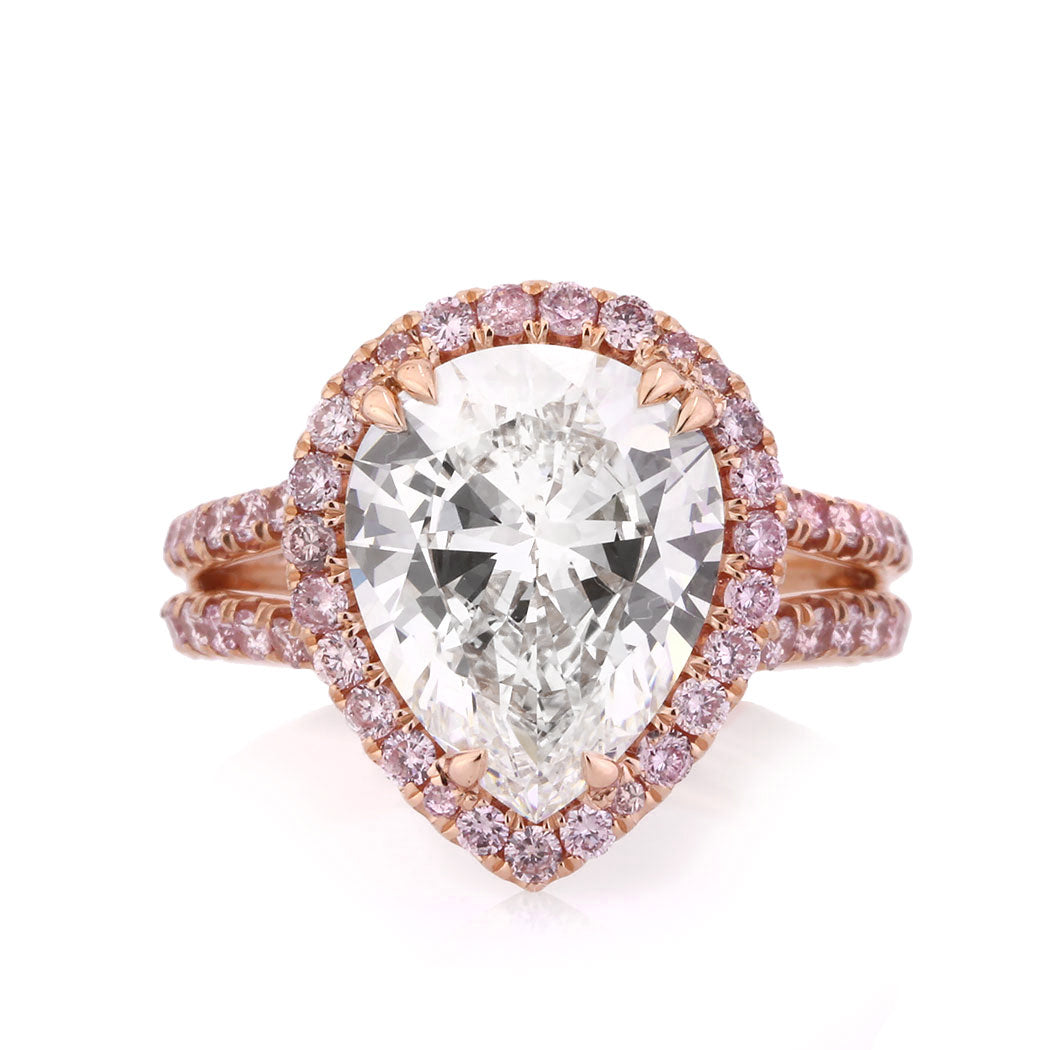 4.37ct Pear Shaped Diamond Engagement Ring