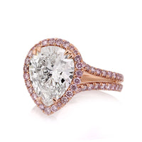 4.37ct Pear Shaped Diamond Engagement Ring
