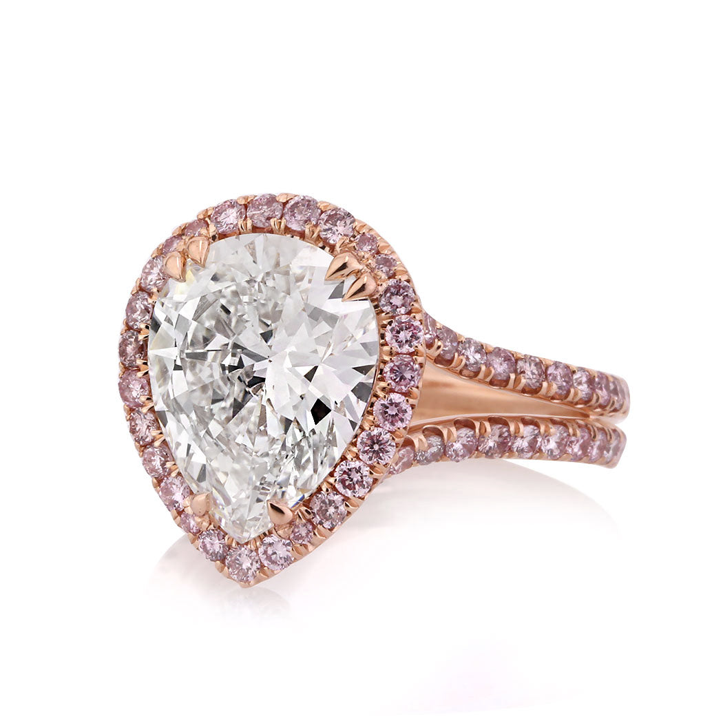 4.37ct Pear Shaped Diamond Engagement Ring
