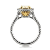 2.70ct Fancy Intense Yellow Octagonal Radiant Cut Diamond Engagement Ring