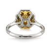 2.70ct Fancy Intense Yellow Octagonal Radiant Cut Diamond Engagement Ring
