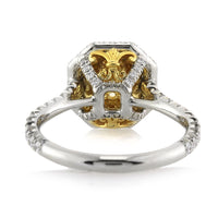2.70ct Fancy Intense Yellow Octagonal Radiant Cut Diamond Engagement Ring