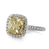 3.84ct Fancy Yellow Cushion Cut Diamond Engagement Ring