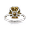 3.84ct Fancy Yellow Cushion Cut Diamond Engagement Ring