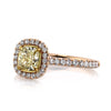 1.52ct Fancy Light Yellow Cushion Cut Diamond Engagement Ring