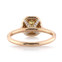 1.52ct Fancy Light Yellow Cushion Cut Diamond Engagement Ring