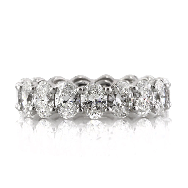 5.40ct Oval Cut Diamond Eternity Band in 18k White Gold