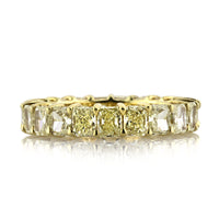 4.70ct Fancy Yellow Radiant Cut Diamond Eternity Band