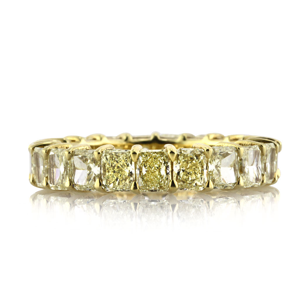 4.70ct Fancy Yellow Radiant Cut Diamond Eternity Band