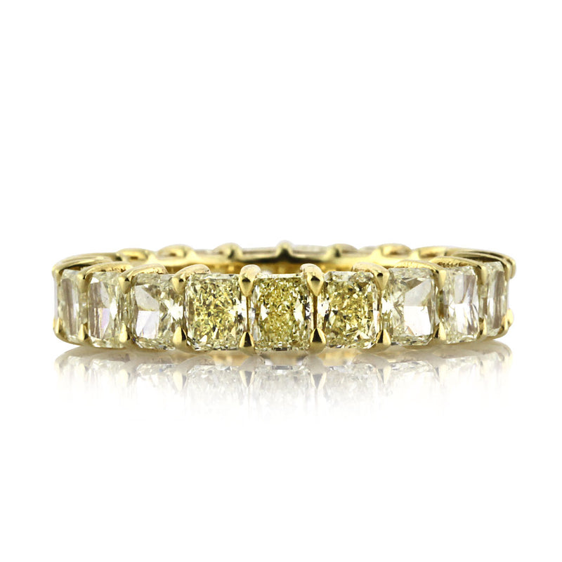 4.70ct Fancy Yellow Radiant Cut Diamond Eternity Band