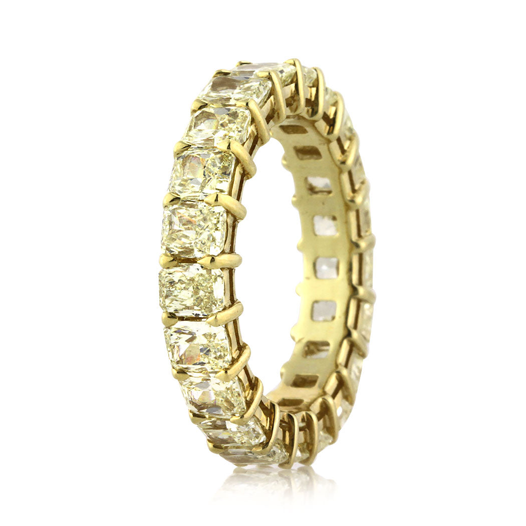 4.70ct Fancy Yellow Radiant Cut Diamond Eternity Band