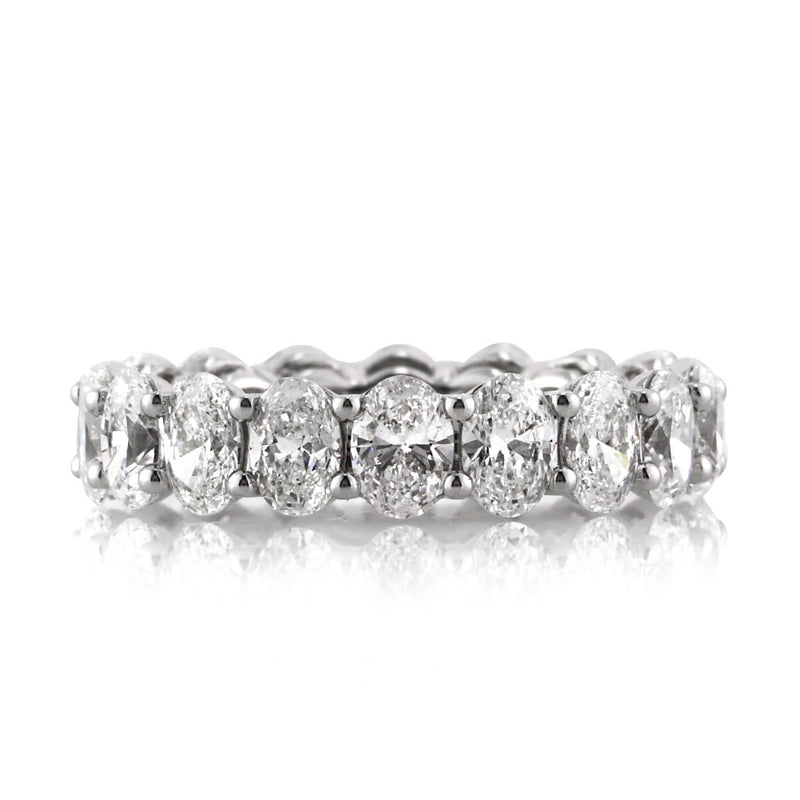 4.50ct Oval Cut Diamond Eternity Band in 18k White Gold