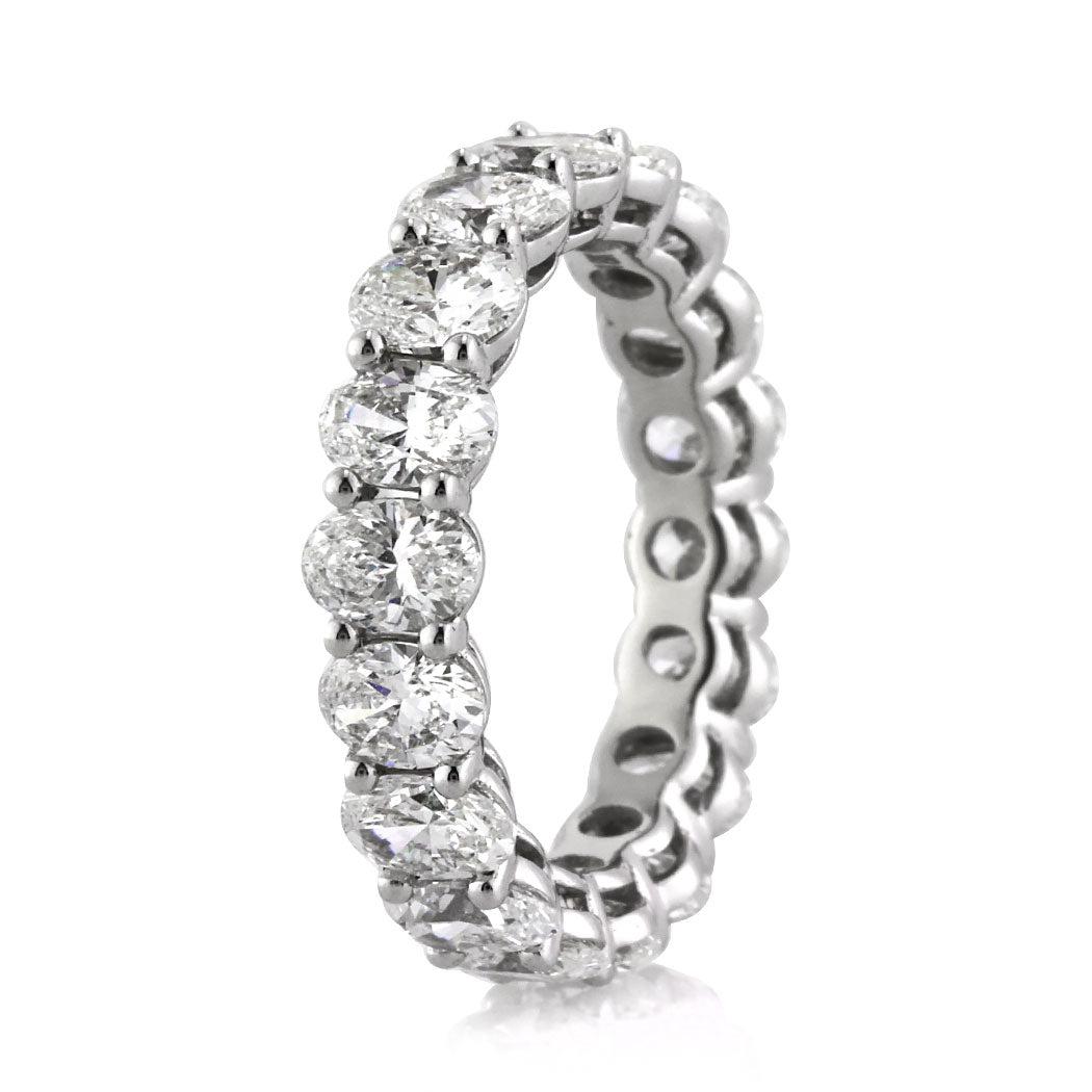 4.50ct Oval Cut Diamond Eternity Band in 18k White Gold