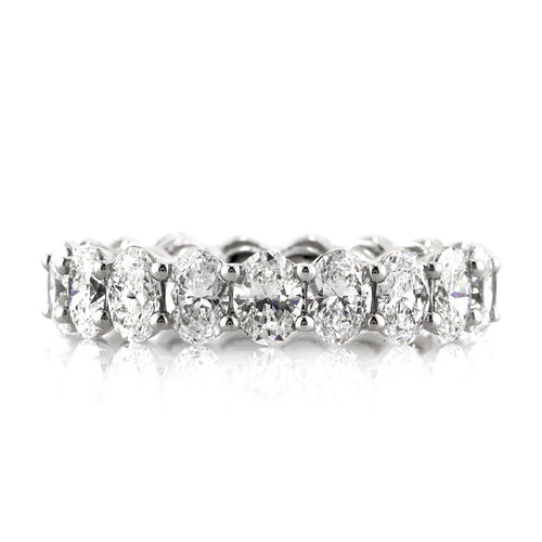 3.75ct Oval Cut Diamond Eternity Band in 18k White Gold