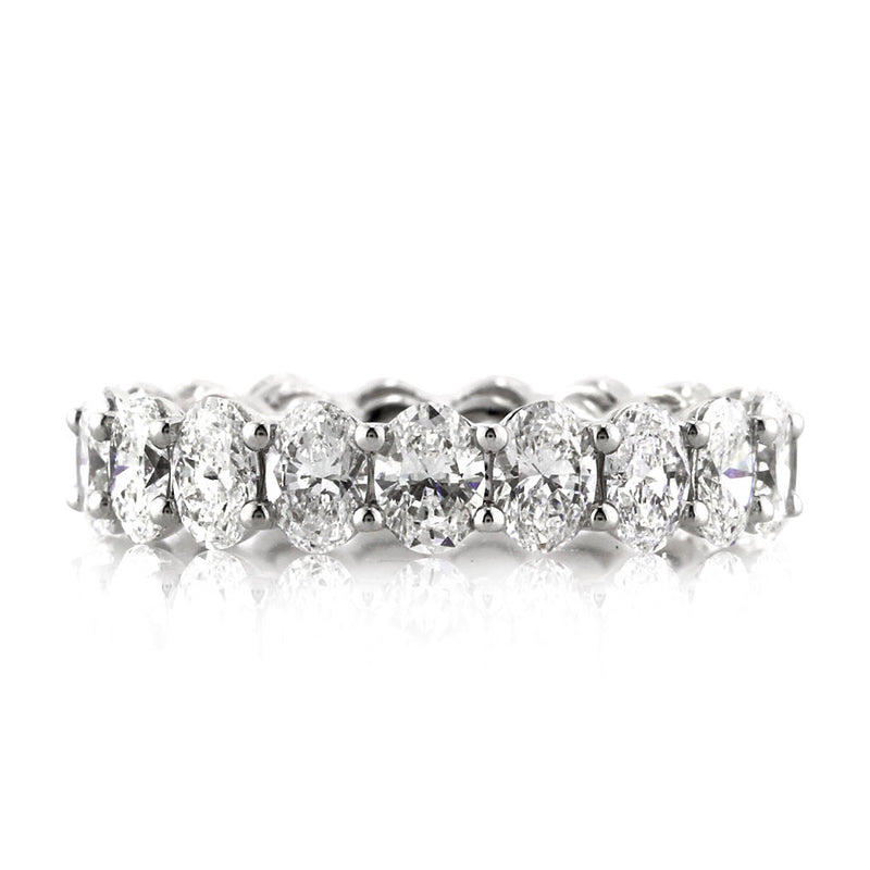 3.75ct Oval Cut Diamond Eternity Band in 18k White Gold