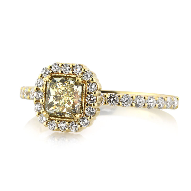 1.57ct Fancy Yellow Radiant Cut Diamond Engagement Ring