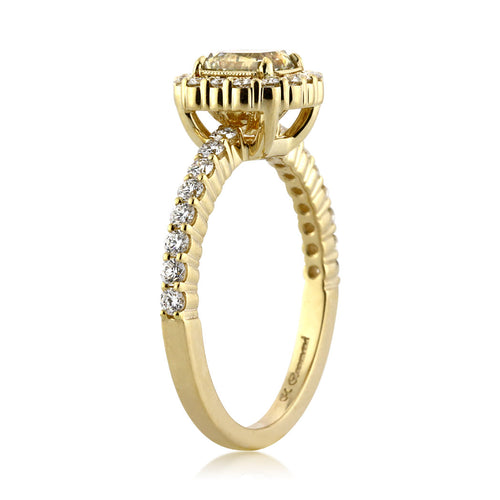 1.57ct Fancy Yellow Radiant Cut Diamond Engagement Ring