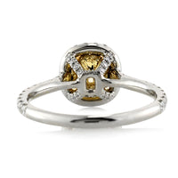 1.65ct Fancy Light Yellow Cushion Cut Diamond Engagement Ring