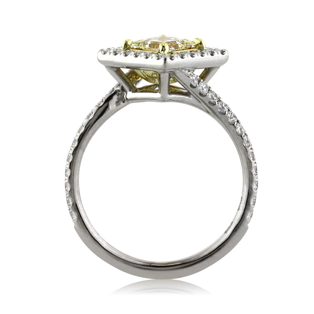 1.61ct Fancy Light Yellow Princess Cut Diamond Engagement Ring