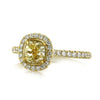 1.50ct Fancy Light Yellow Cushion Cut Diamond Engagement Ring